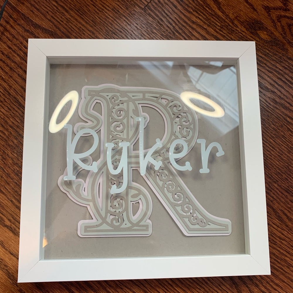 Custom 3D Letter with Name 8x8 shadowbox - Picture 2 of 9